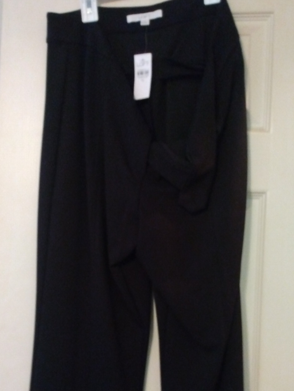LOFT Black Wrap-Front Trousers